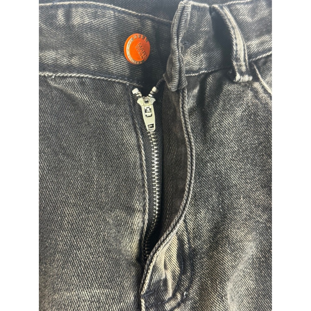 Mars Denim Z Andera Style 520 Straight Black Washed Whiskered Jeans Size 34 - Picture 8 of 10
